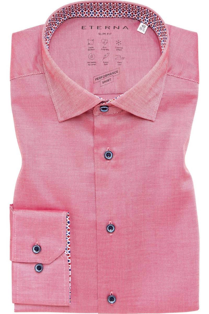 ETERNA Performance Slim Fit Tencel Hemd chianti, Strukturiert