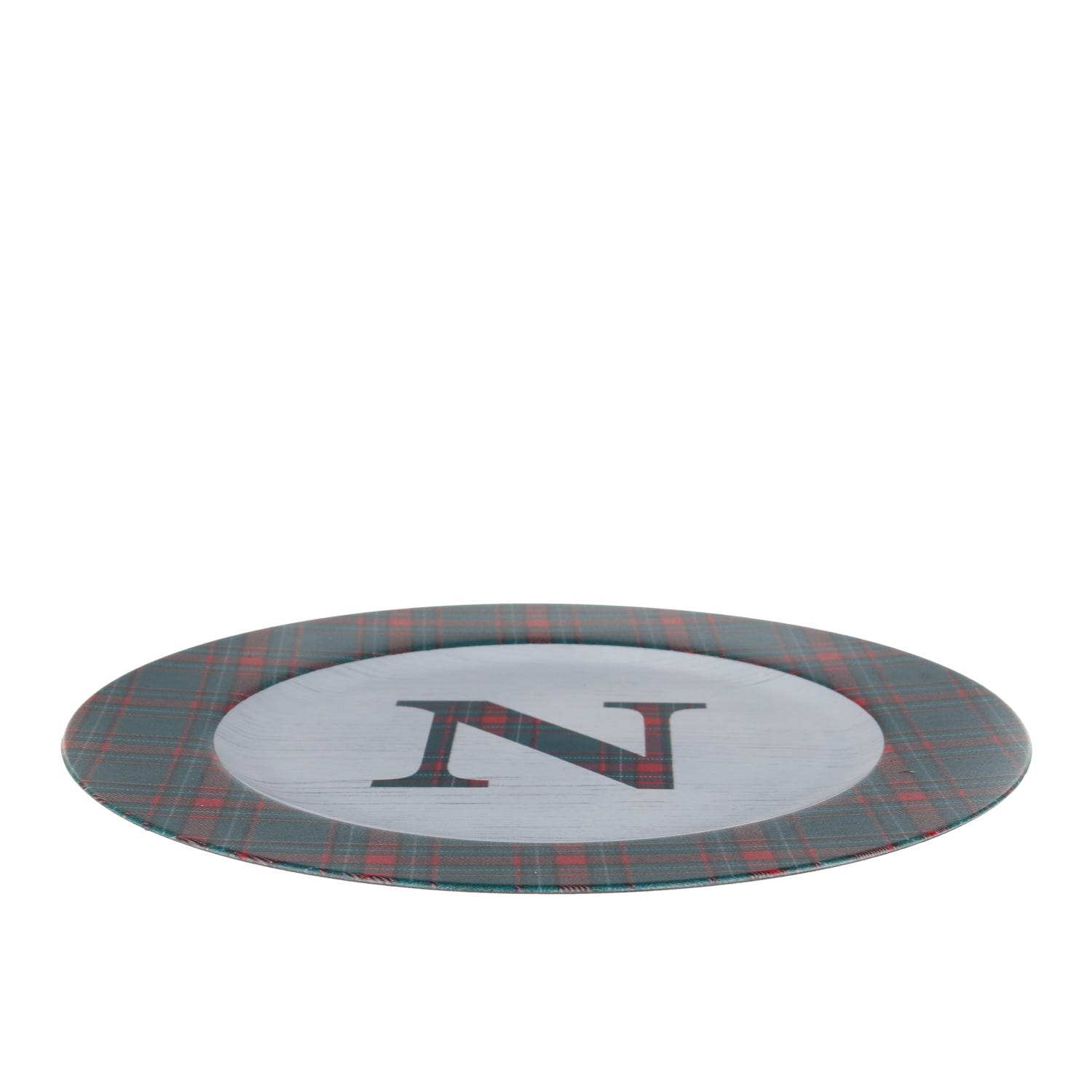 Sottopiatto Natale lettera N 33 cm in plastica