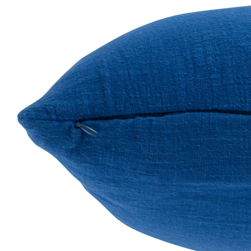 - Housse de coussin en gaze de coton bleu 40x40