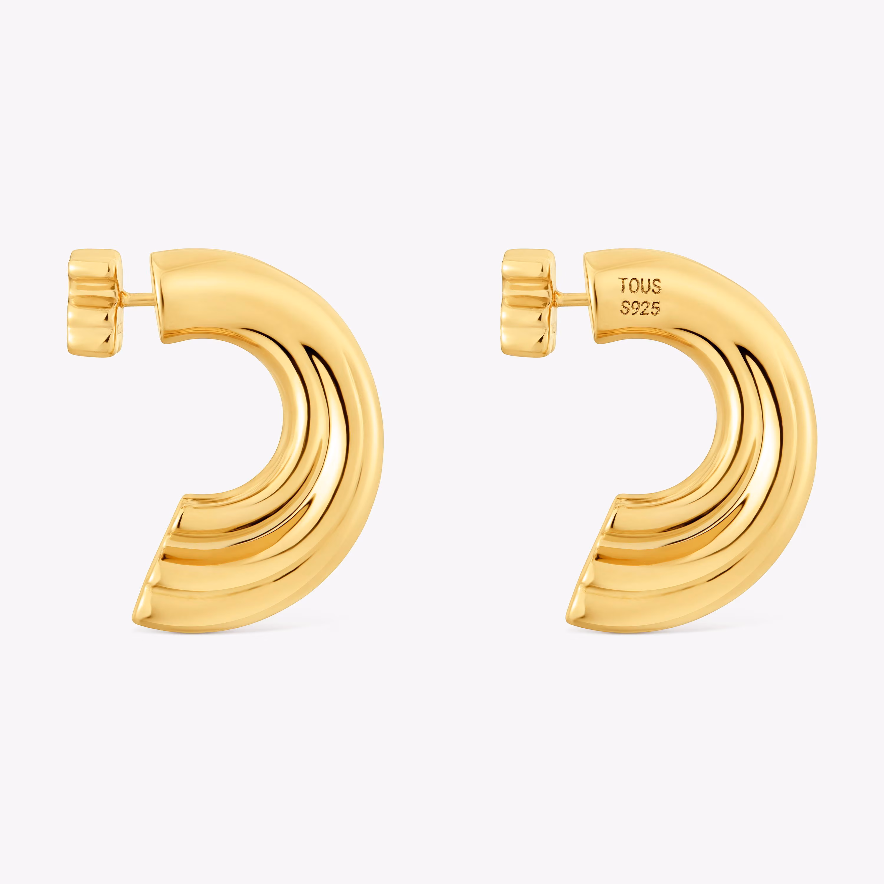 Pendientes de aro con baño de oro 18 kt sobre plata y motivo oso TOUS 1950