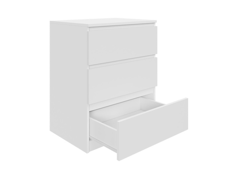 Komoda Biała 60 cm z 3 Szufladami - do Każdego Pomieszczenia