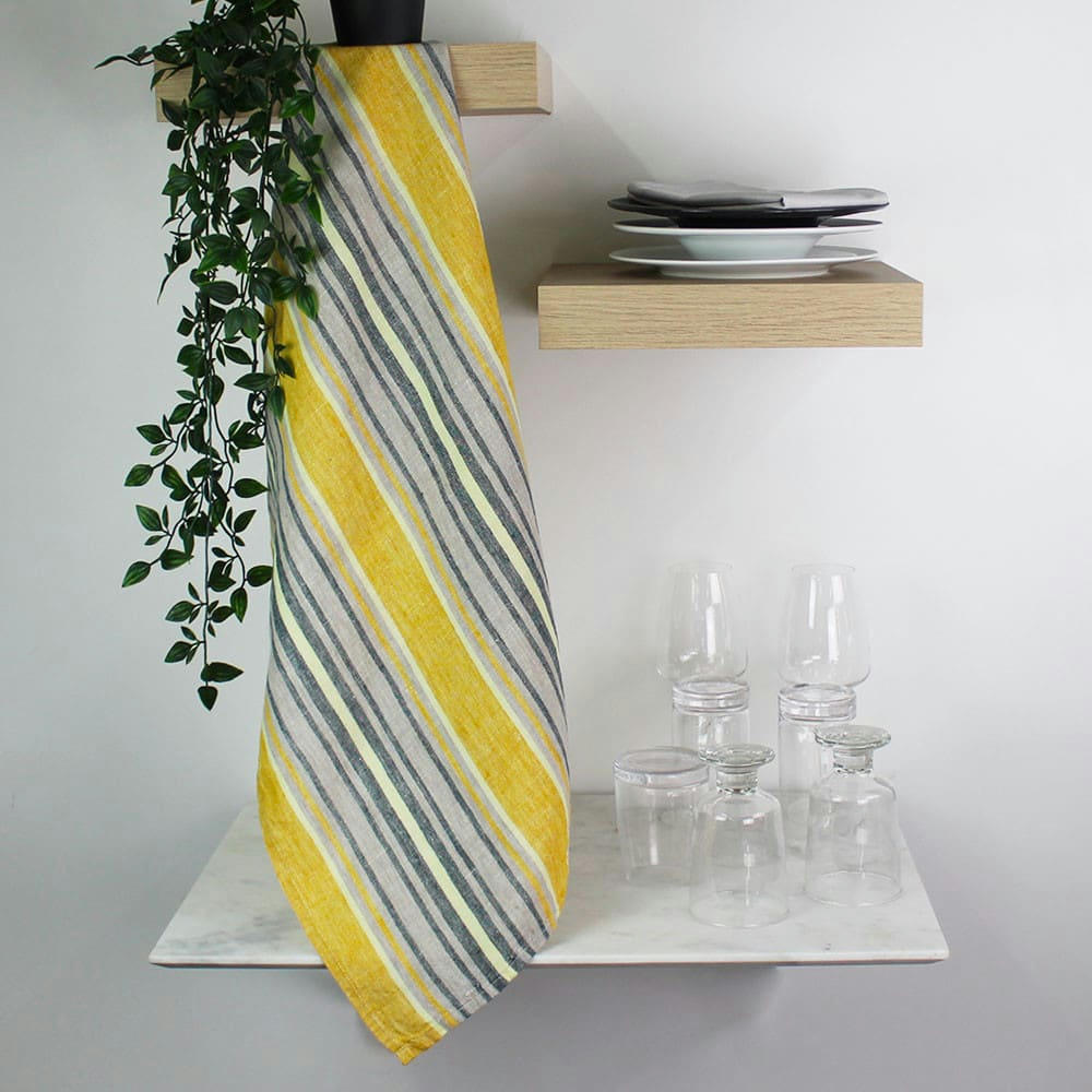 SOMBRILLA CURRY - Torchon  pur lin jaune 50x70