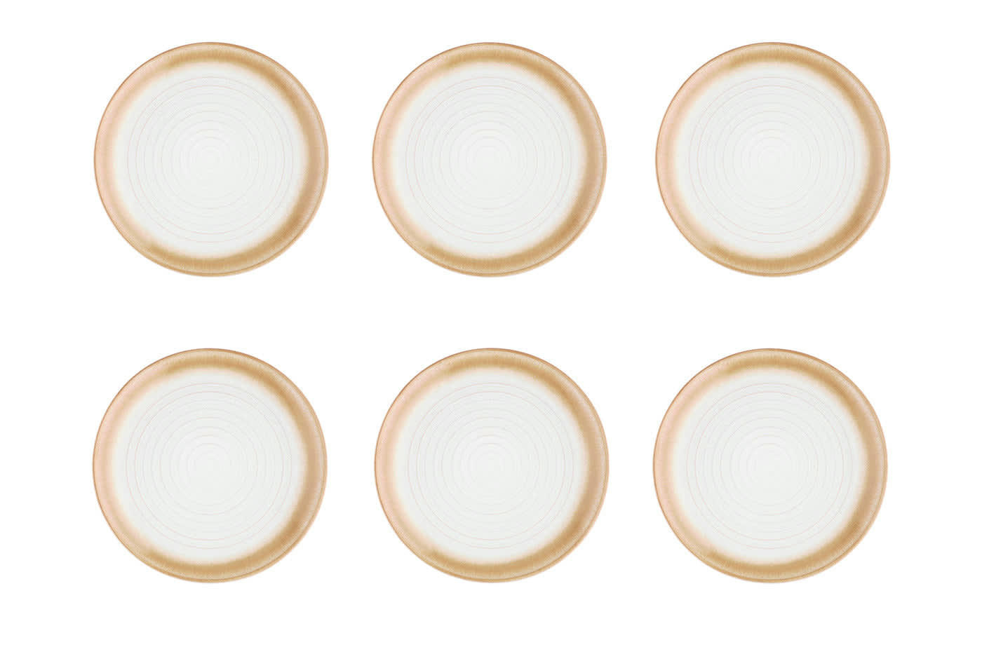 COSMOS - Lot de 6 assiettes à dessert en grès beige D21,5