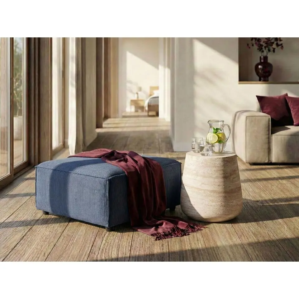 ARDAL - Ottomaan - Donkerblauw - Corduroy