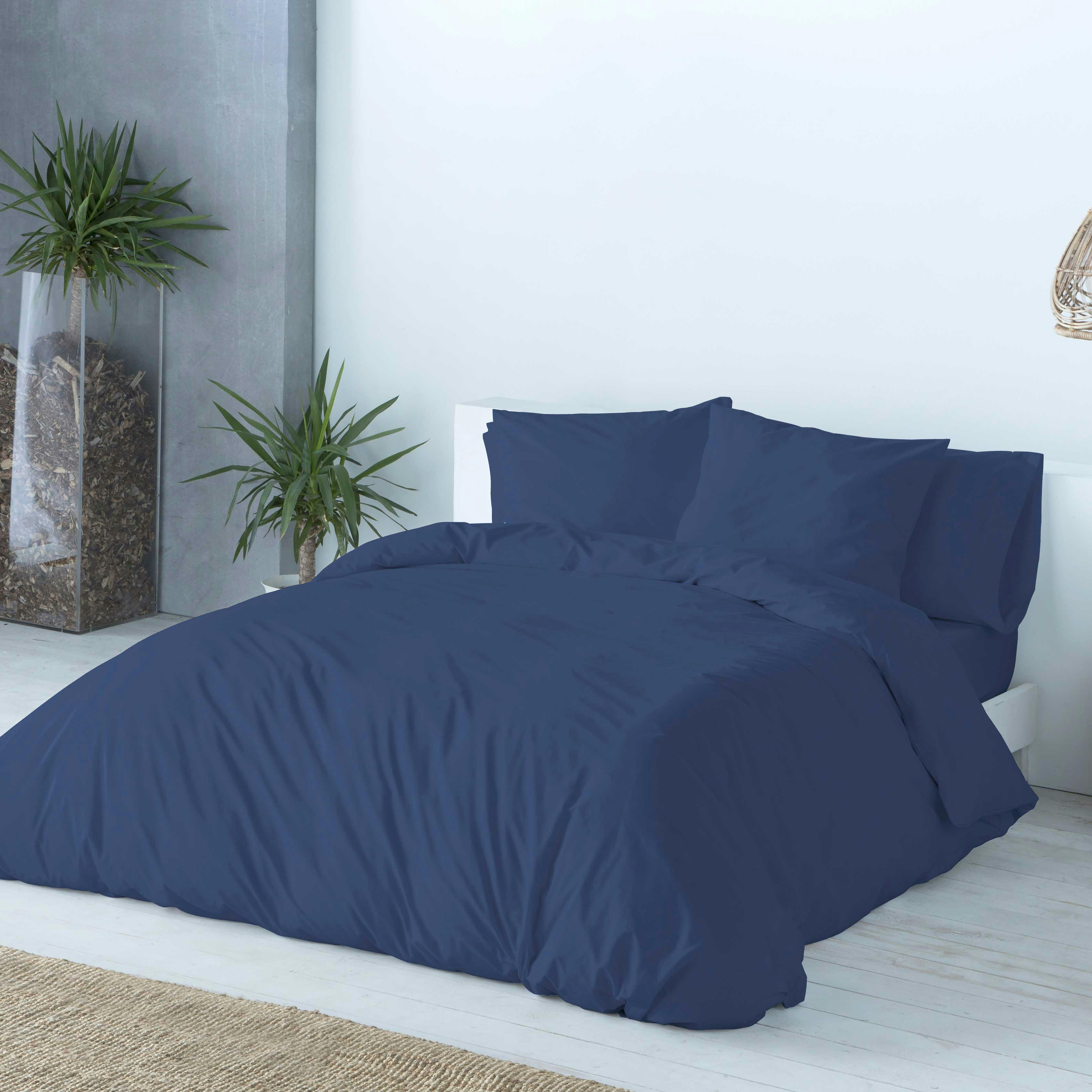 CASUAL HDC - Housse de couette en coton bicolore réversible 155x220