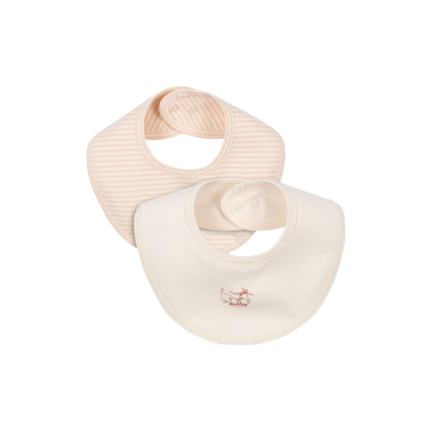 Fio Stripe 2-pack Bibs, blush mix