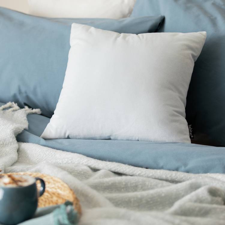 Habitat Velvet Cushion - Light Blue - 43x43cm