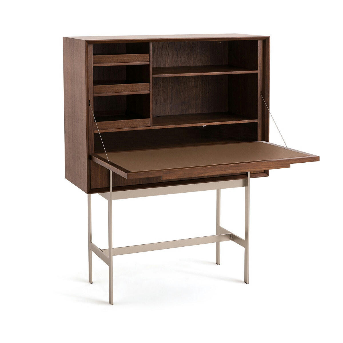 Bureau secrétaire noyer nickel satiné, Killem
