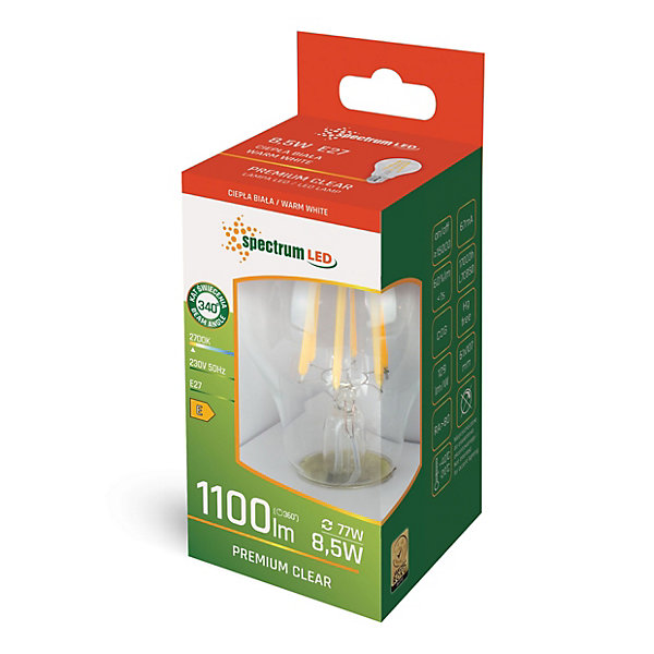 AMPOULE LED 8,5W CHAUDE E27 230V WOJ 14595