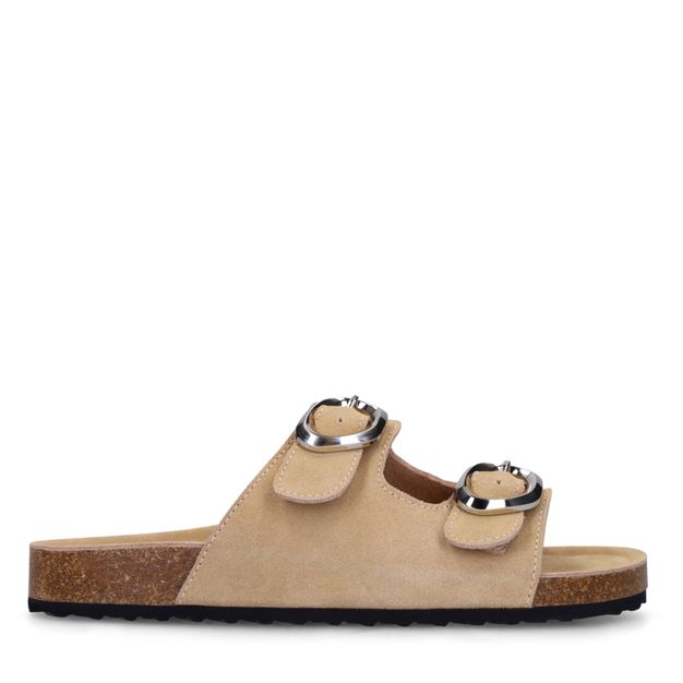 Beige suède slippers