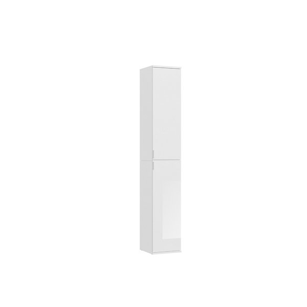 Kai - Combinaison de vestiaires (L/H/P : 60x193x34 cm) en imitation blanc et blanc brillant