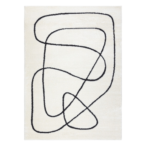 Dywan MODE 8377 abstrakcja krem / czarny 80x150 cm