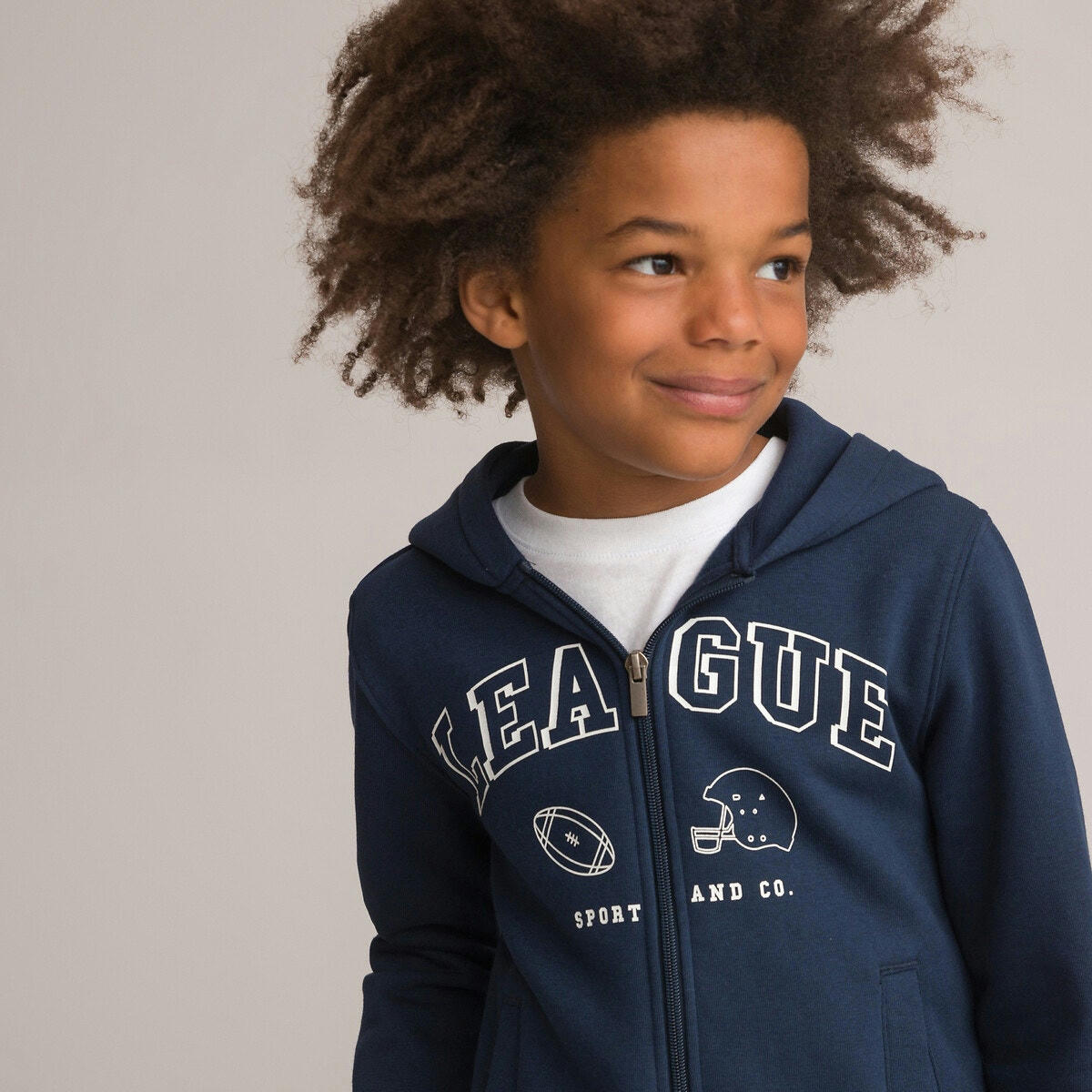 Sweat zippé à capuche en molleton imprimé