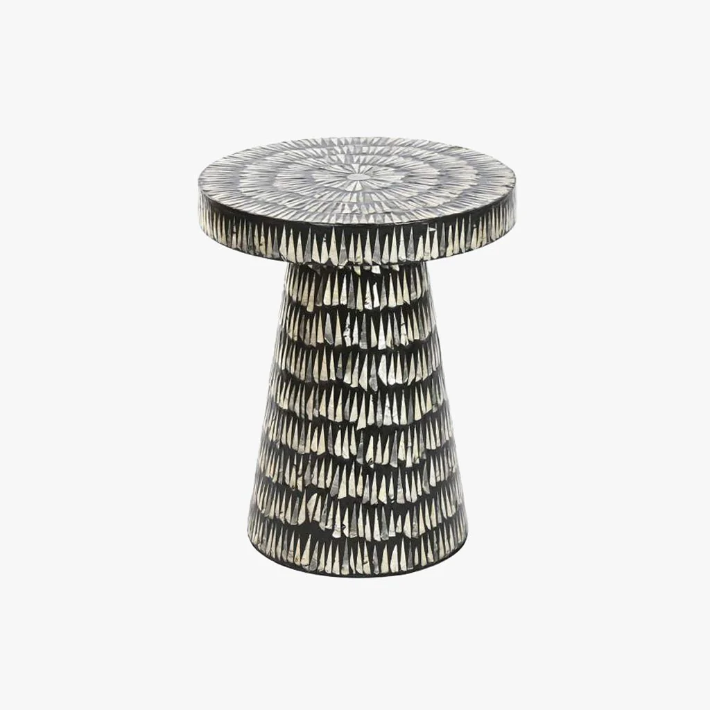 Mesa de Apoio Preta com Madre Pérola VEREDA