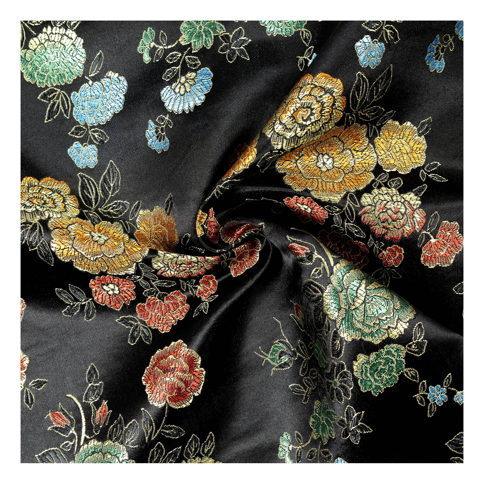 Black Floral Brocade Fabric? by the Metre