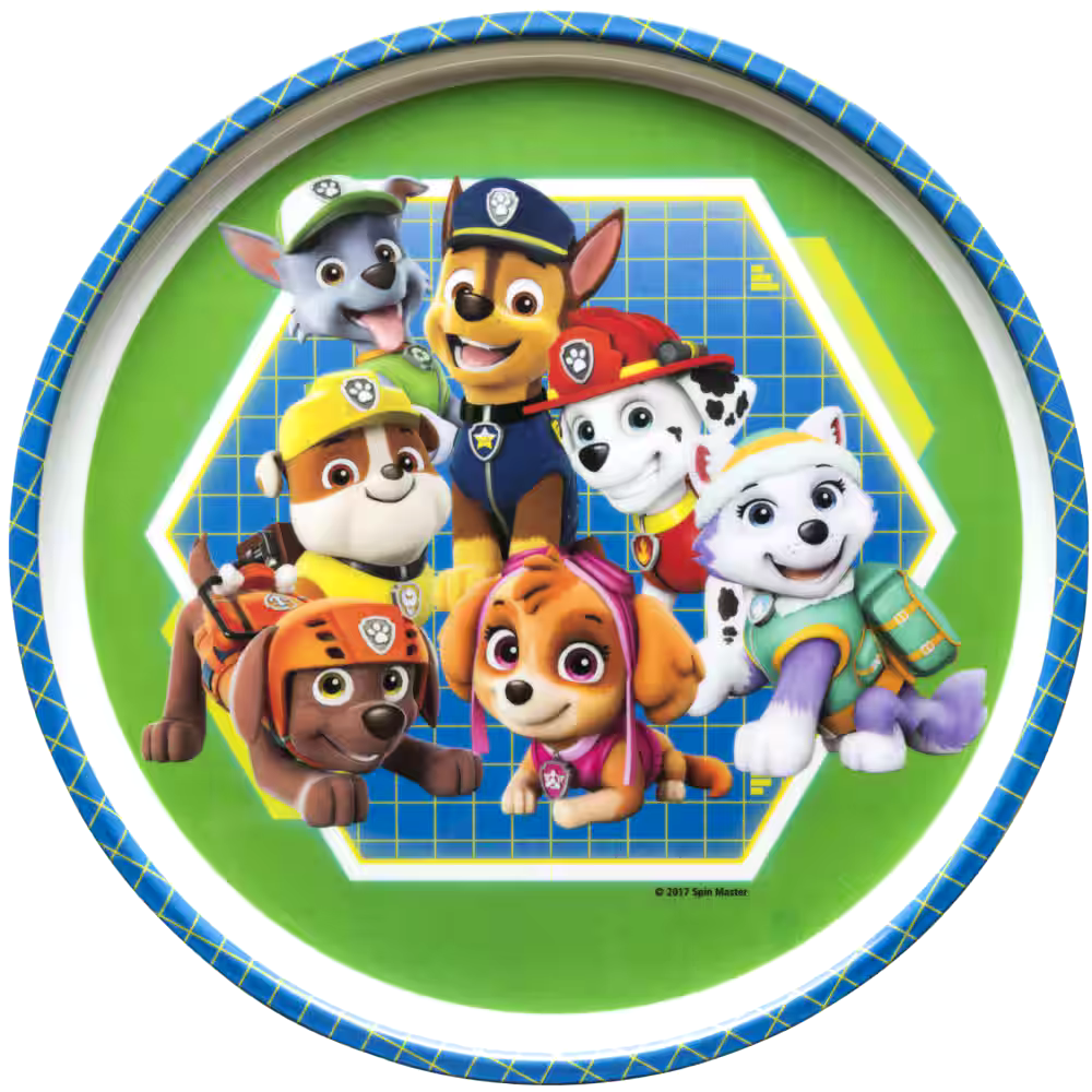 Zak Designs Paw Patrol Plastic Dinner Plate, Dishwasher Safe, 8-in