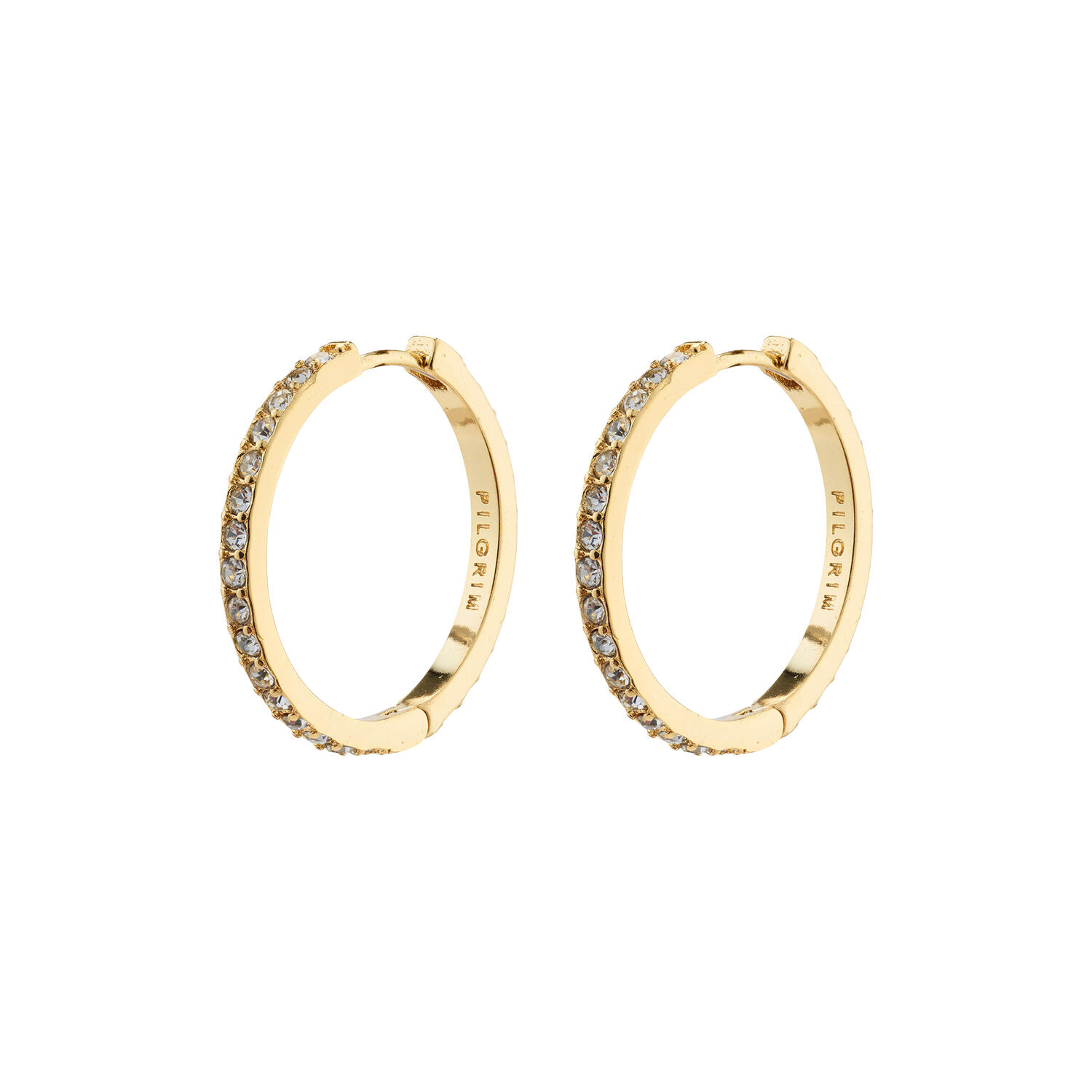 EBNA store krystal hoops, guldbelagt