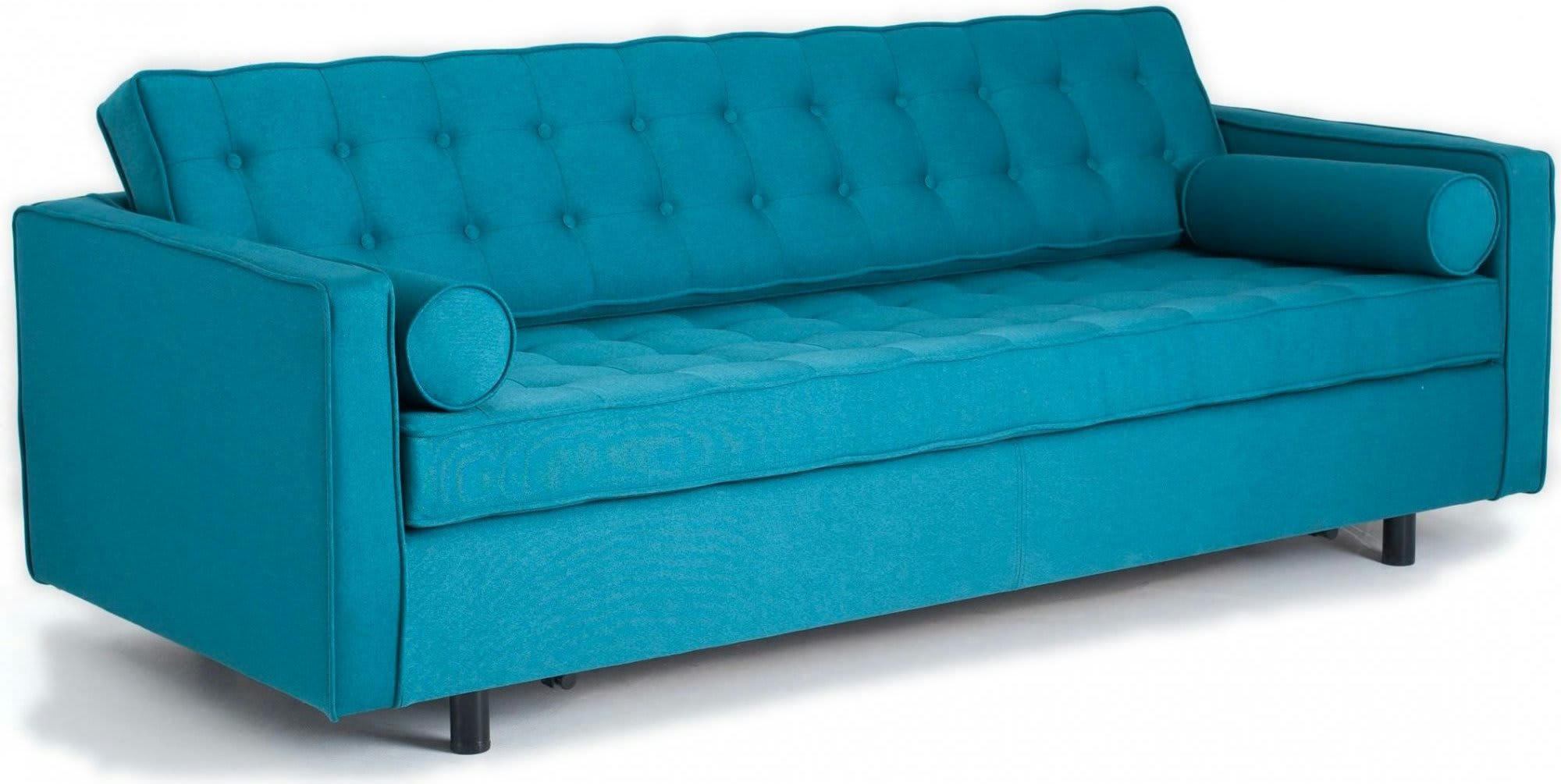 TOPIC - Canapé lit Tissu Bleu H. assise 34 cm rembourré