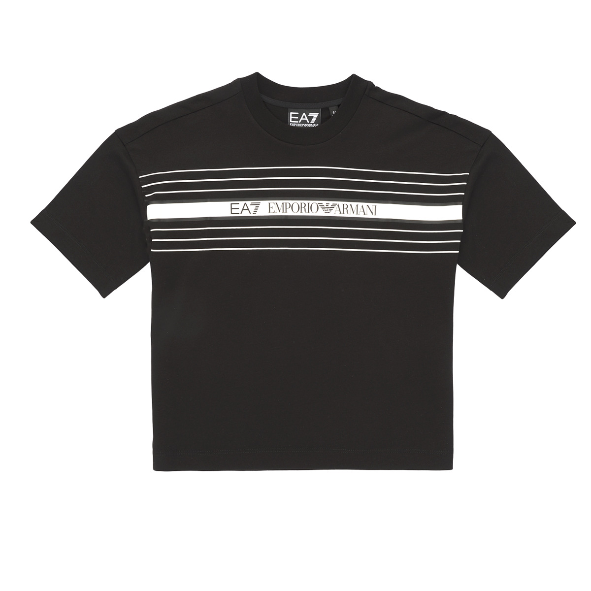 Emporio Armani EA7 - TRAIN LOGO SERIES TEE EXTENDED LOGO - Black