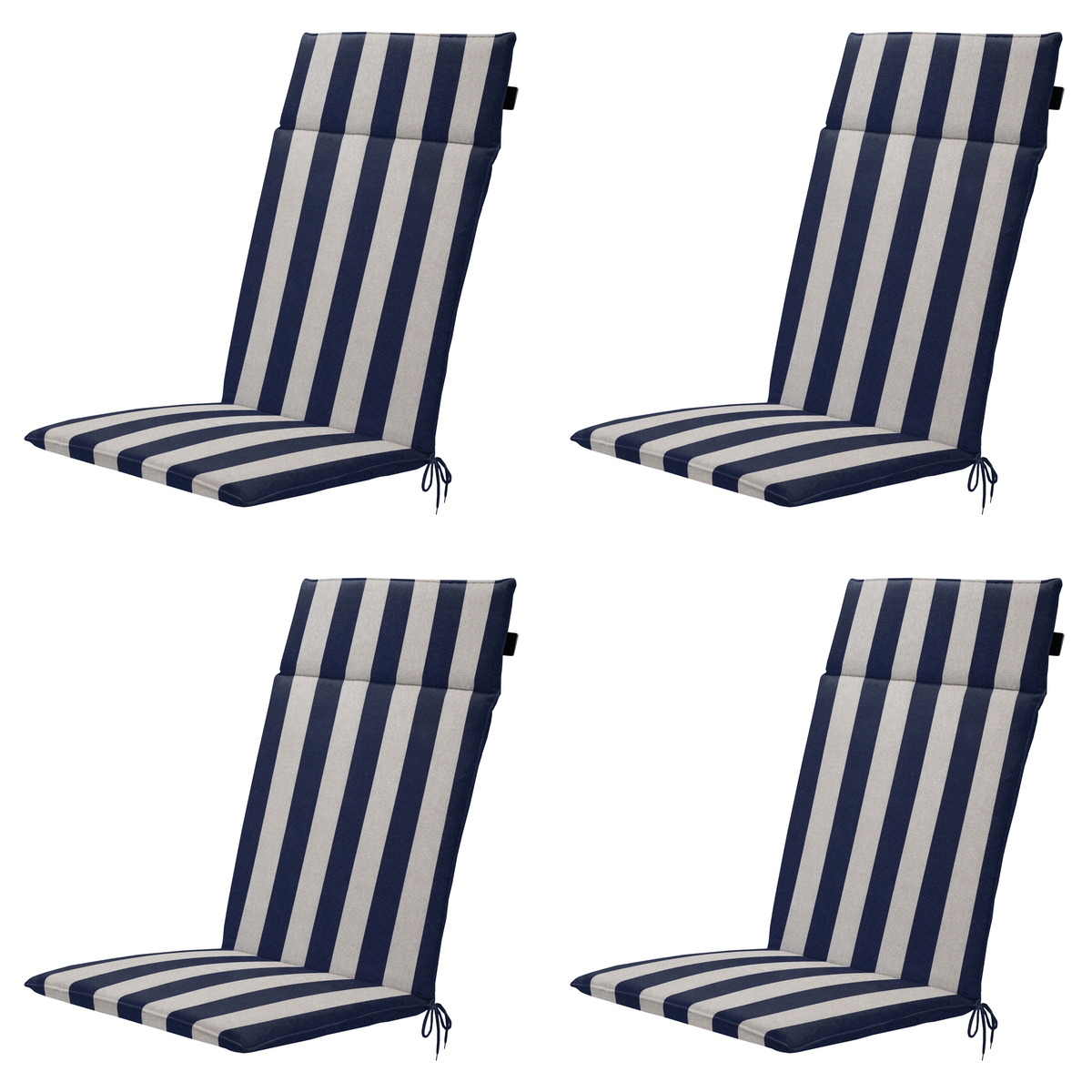 Madison tuintstoelkussen hoge rug Amora - blauw - 120x50x4cm - set van 4