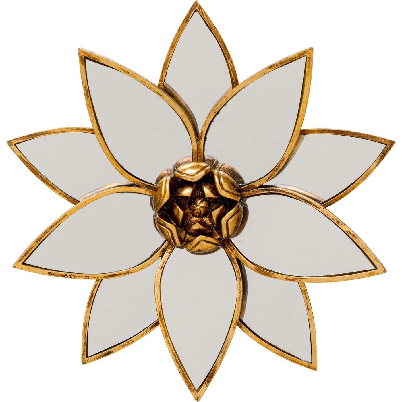 Wanddecoratie spiegel lotus Ø32cm Kare Design