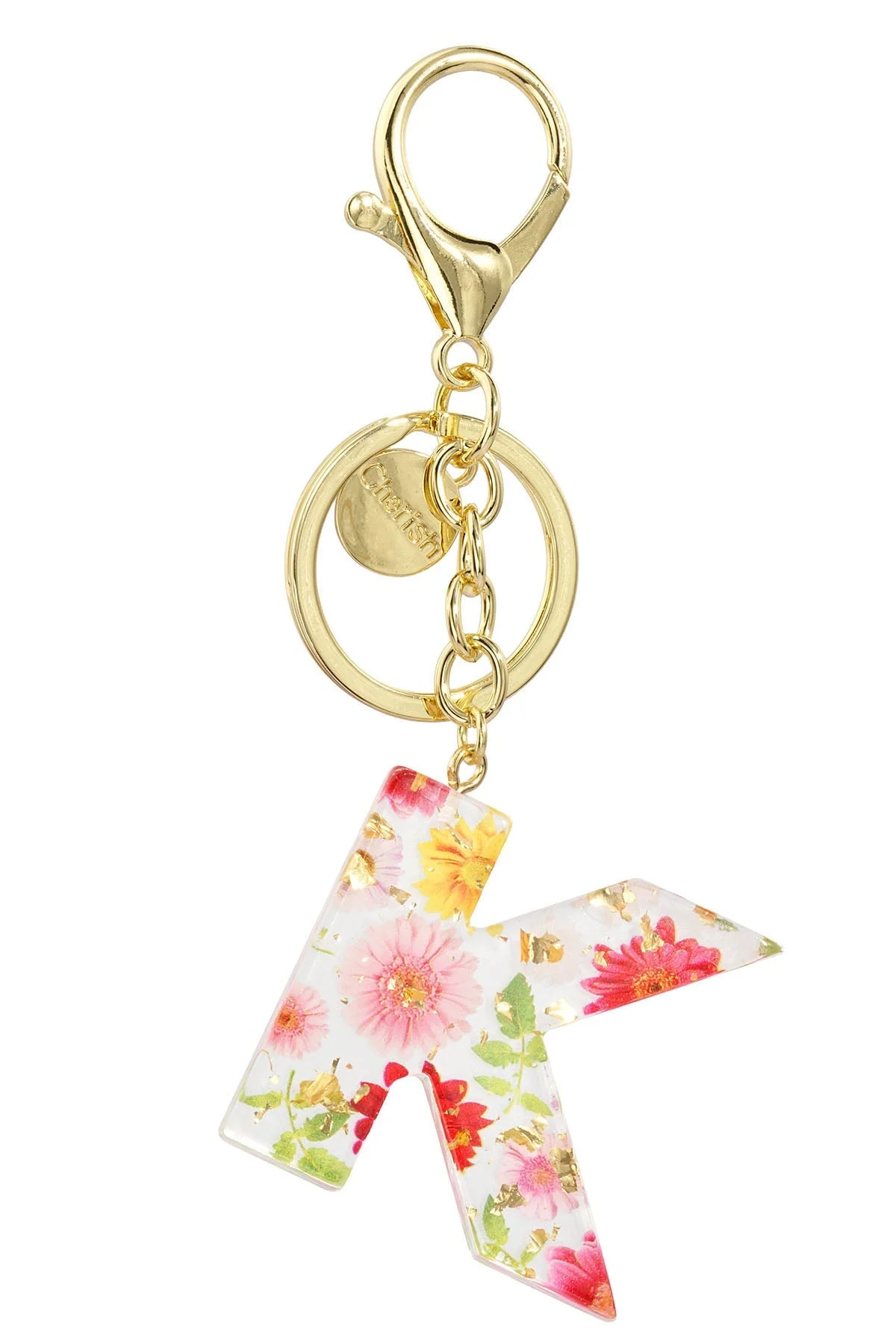 Initial K Handbag Charm Keyring