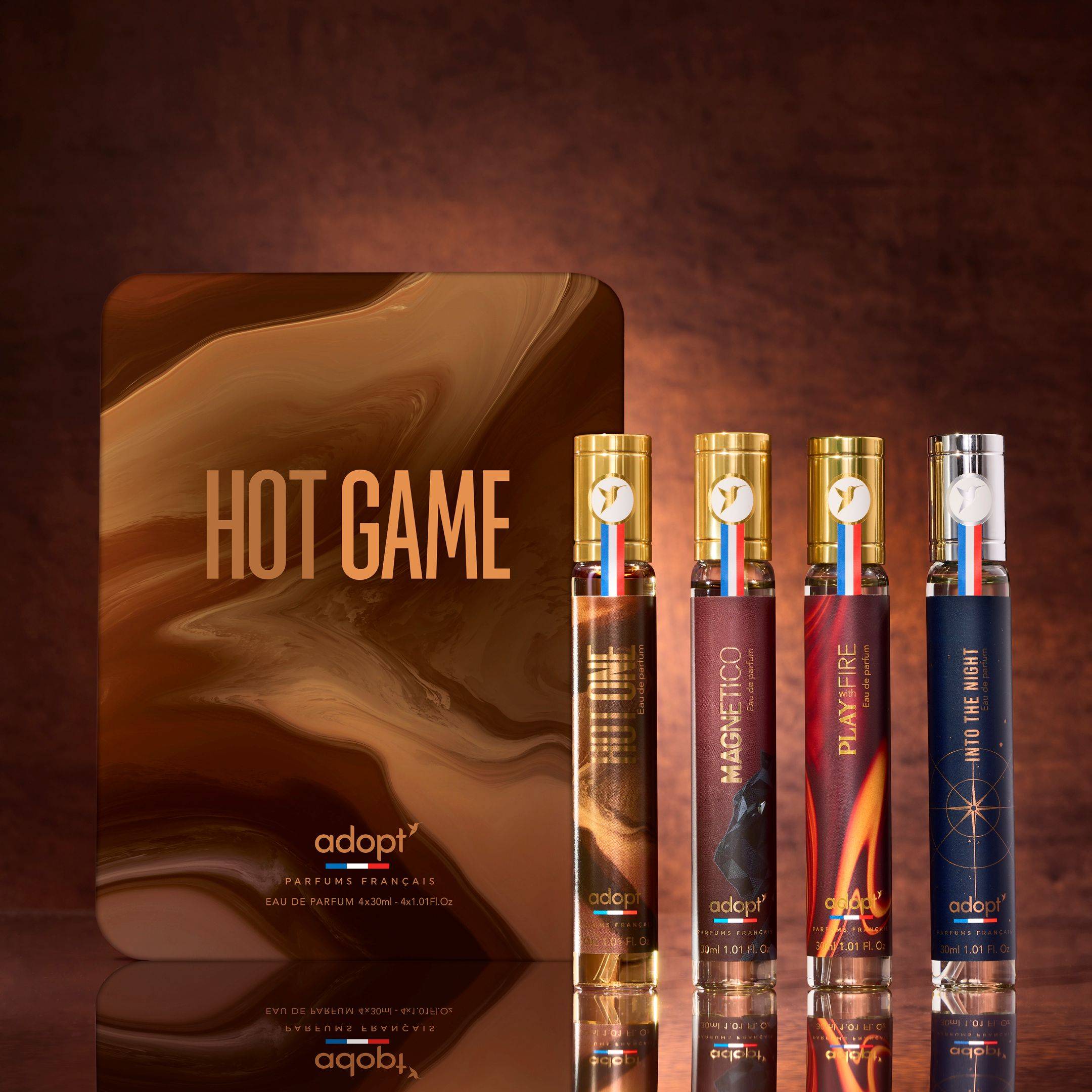 Hot GameCoffret métal 4 eaux de parfum 30ml - Hot One   Play with fire   Magnetico   Into the night