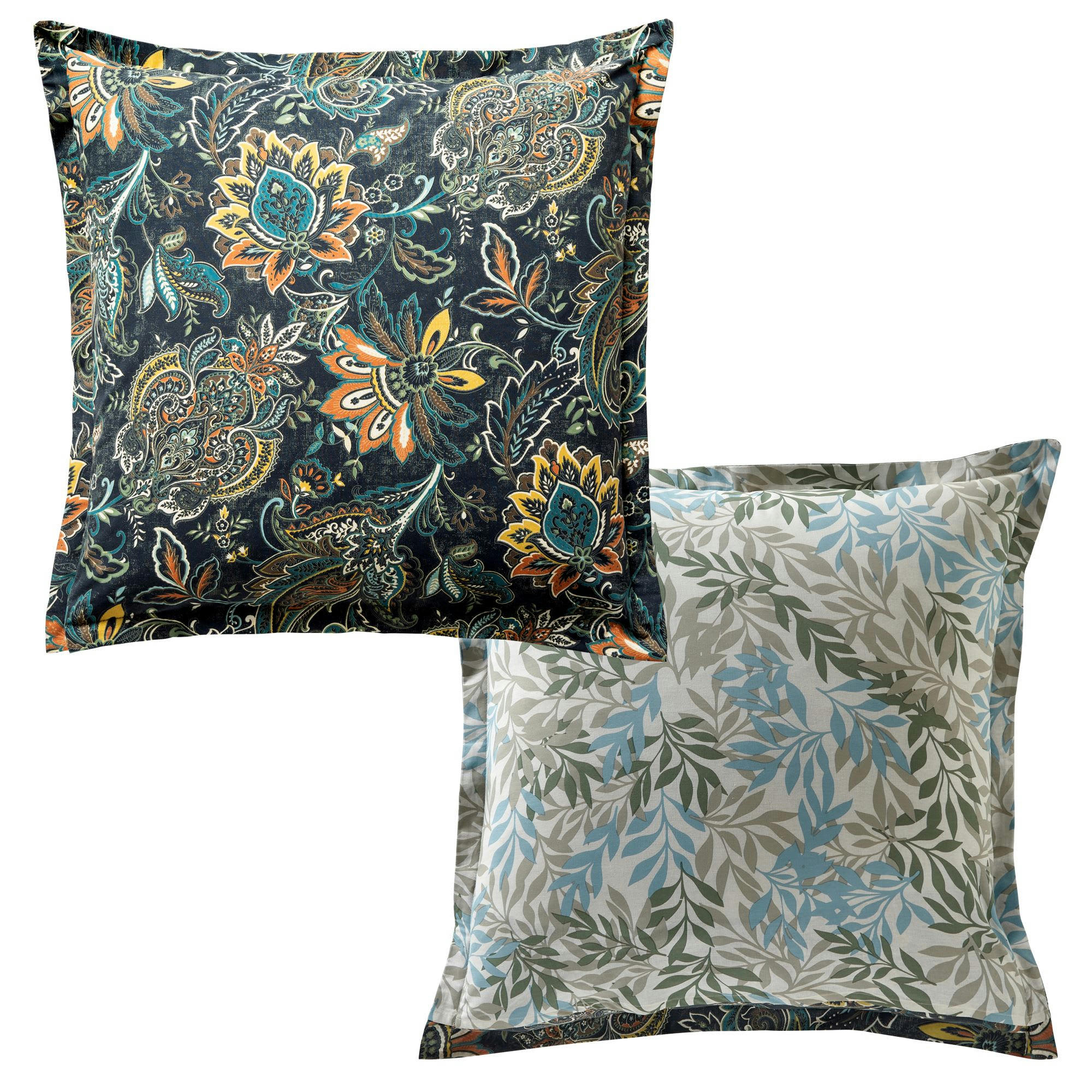 CACHEMIRE - Taie volant 63x63 vert en coton