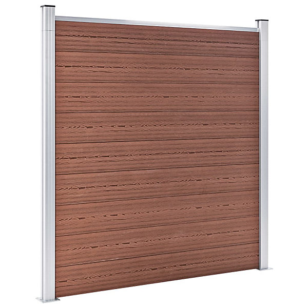 Ensemble de clôture WPC 7 Carré   1 Incliné 1311x186 cm Marron vidaXL