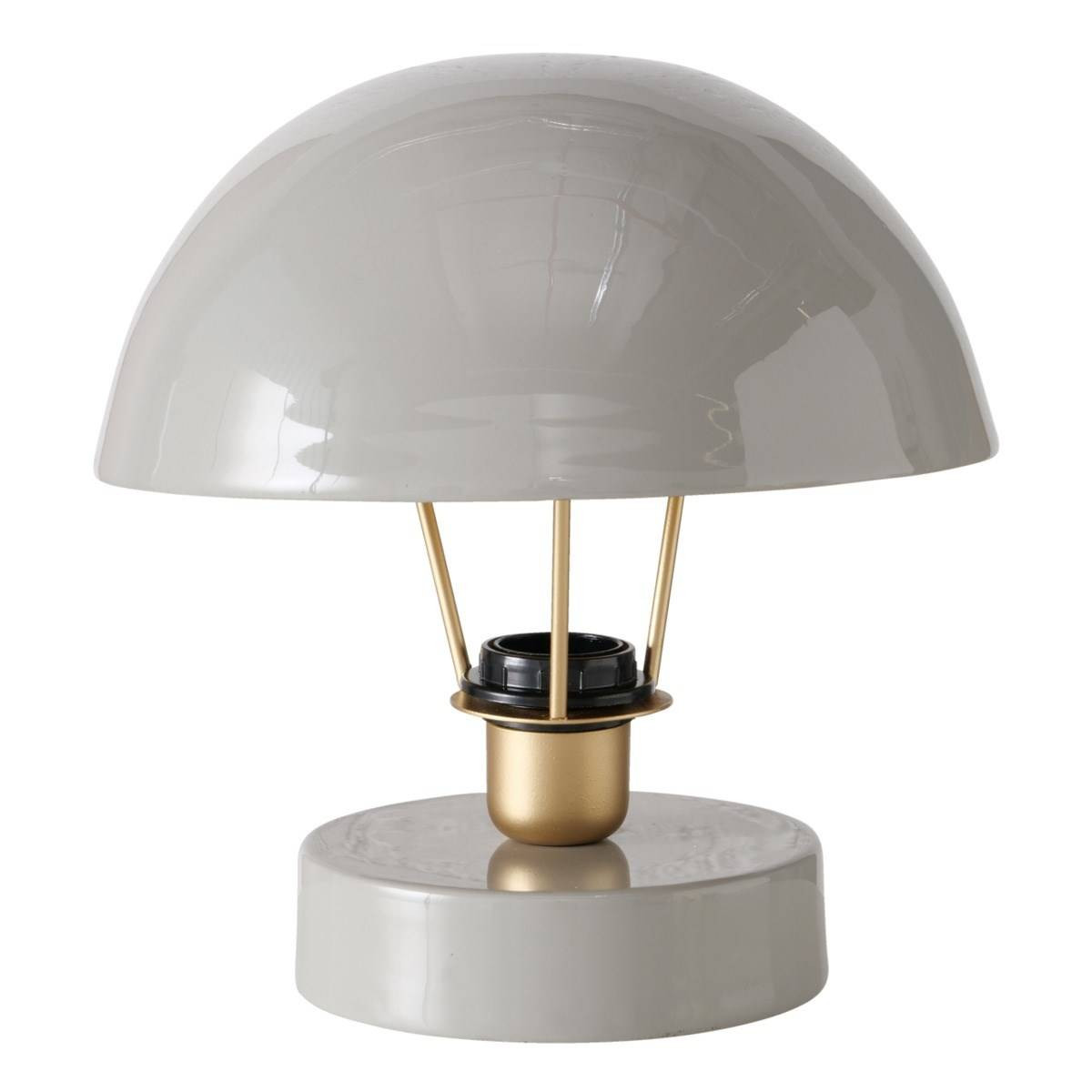 Metalowa lampka stołowa Clover, szary klosz, Ø 25 cm