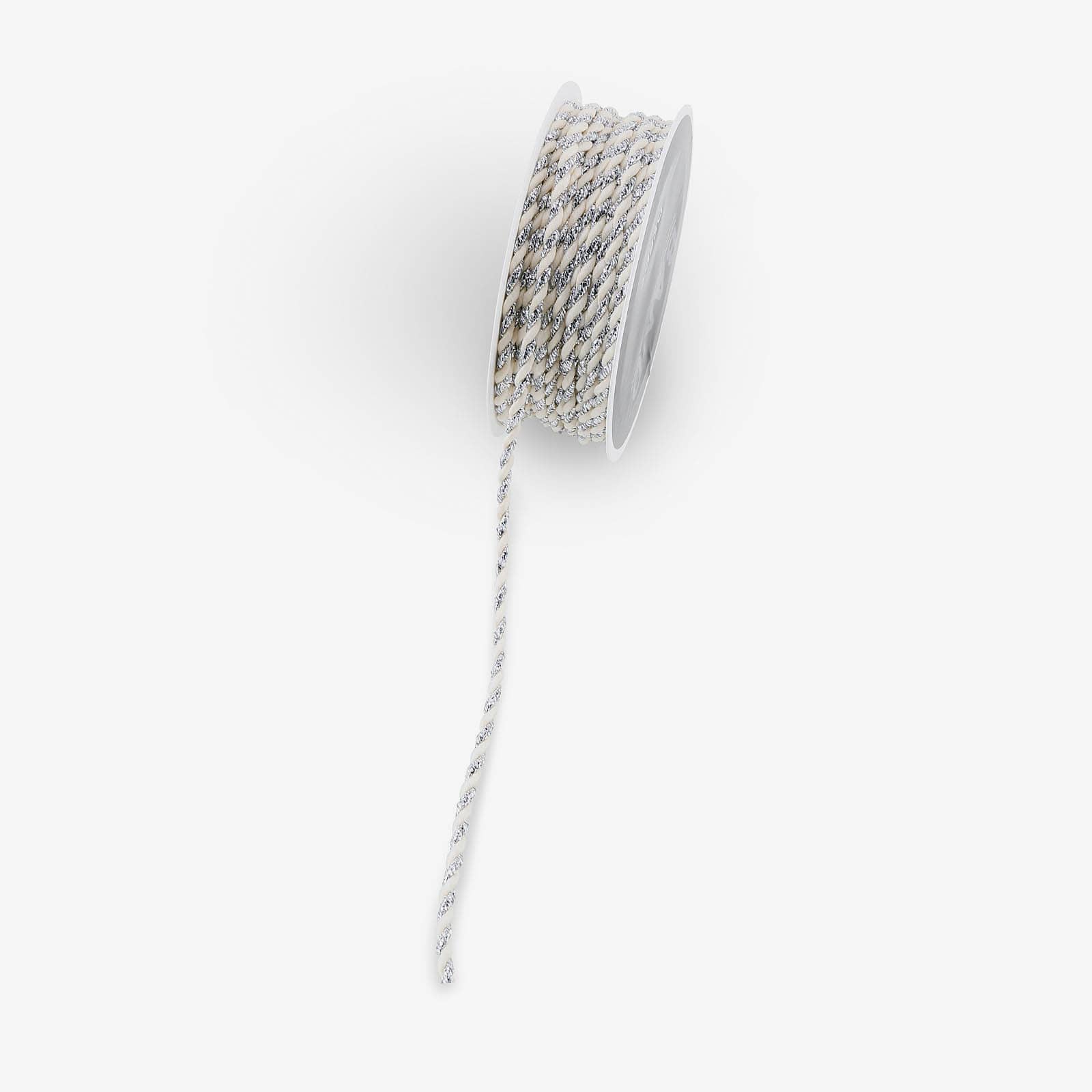 Kordel Glitzer Silber,L 5.000 x B 3 mm