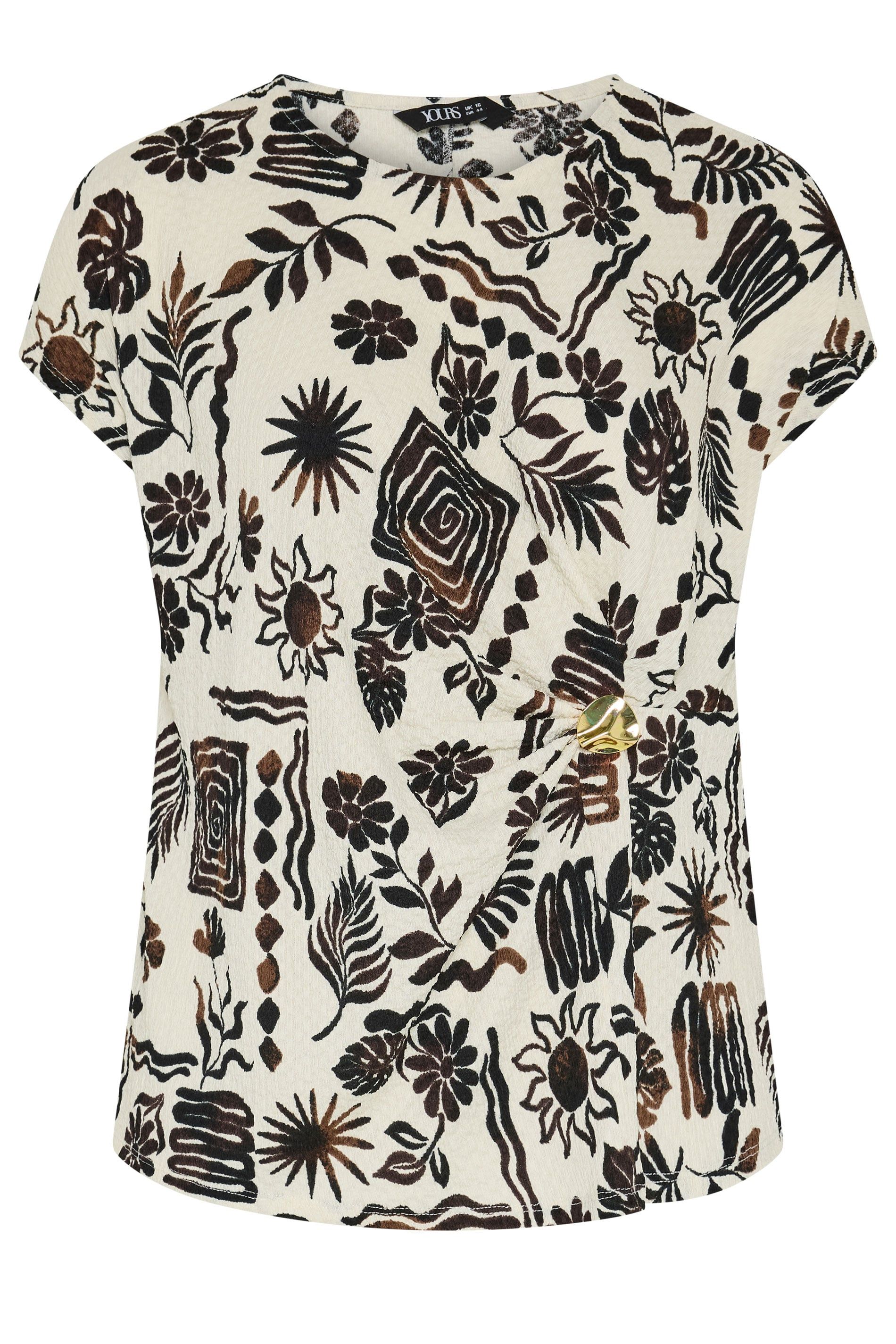 Yours Printed Grown On Sleeve Top