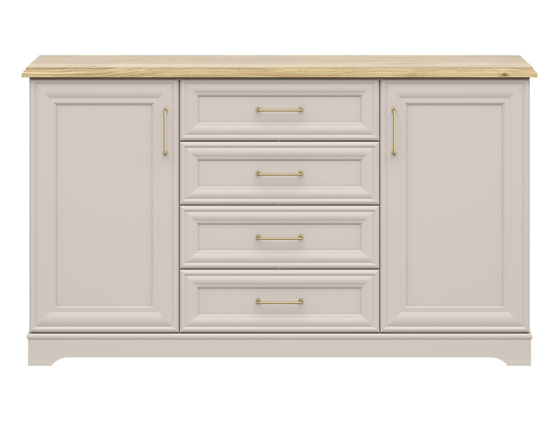 Komoda Anga 154 cm z 2 drzwiami i 4 szufladami kaszmir/dąb mauvella