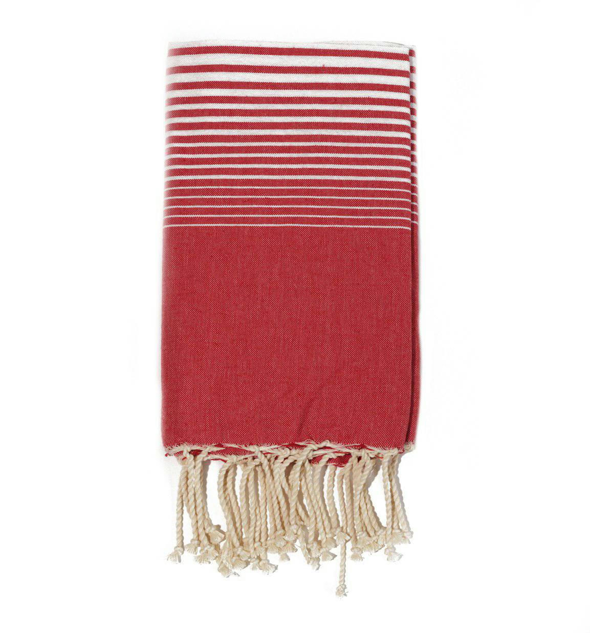 - Fouta en coton 100x200cm rouge