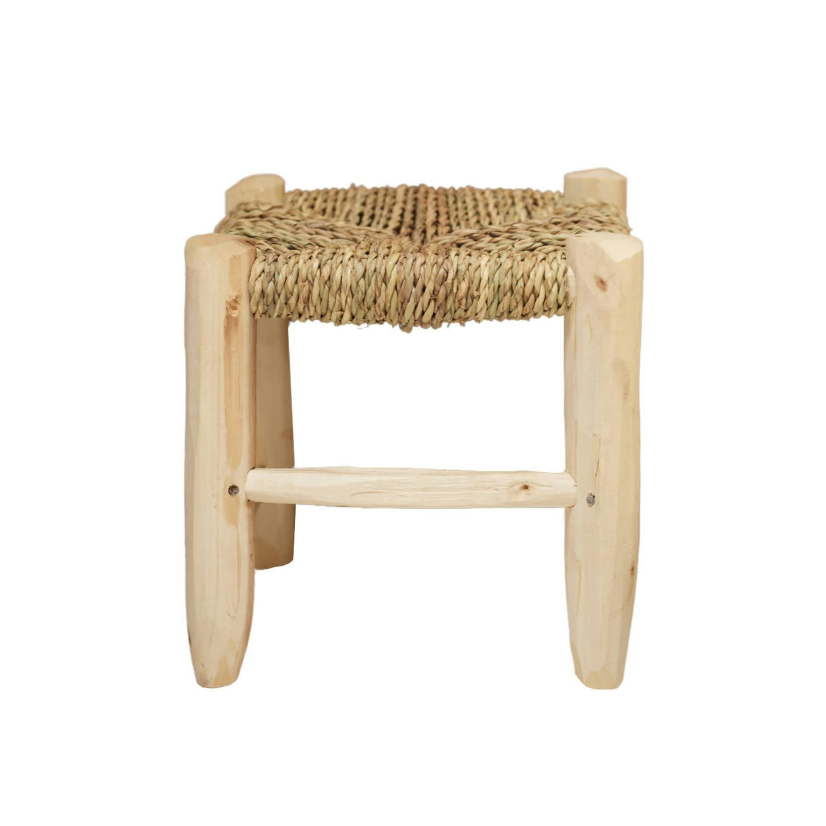 - Tabouret marocain bois de laurier osier/bois naturel 20 cm