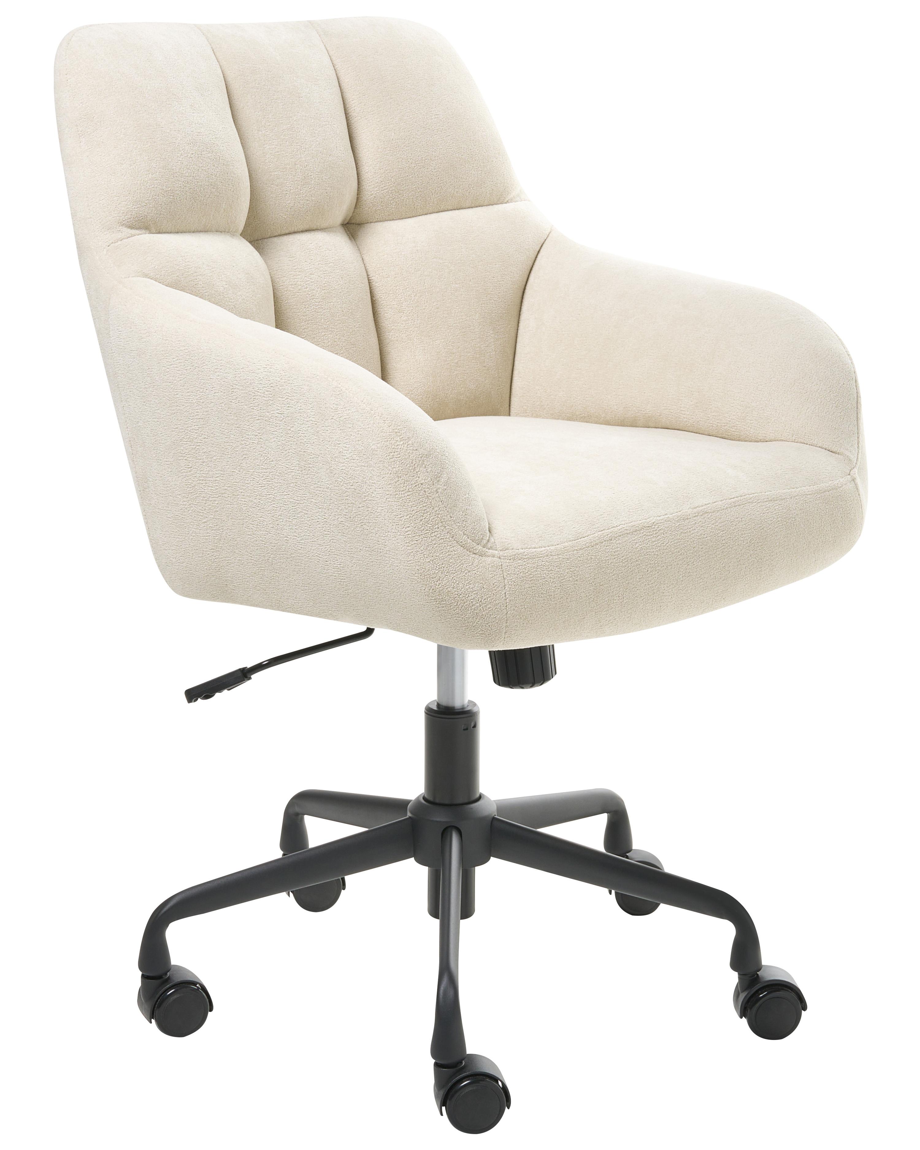 Desk Chair PALMDALE Velvet Light Beige