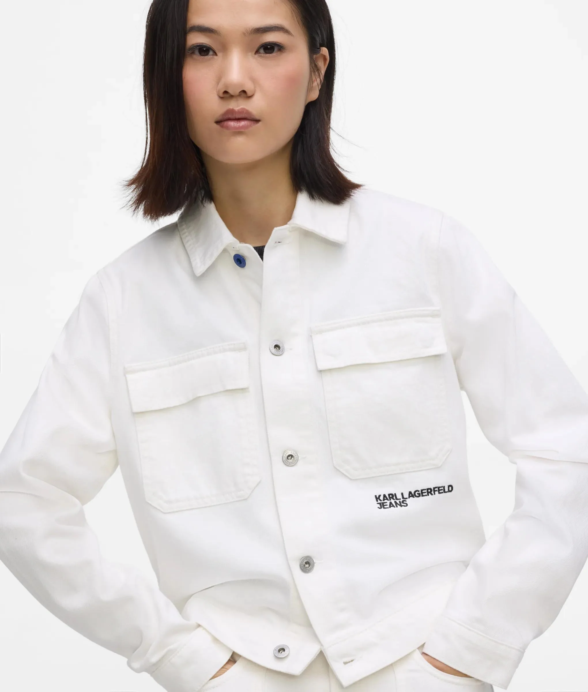 Veste en denim blanche classique