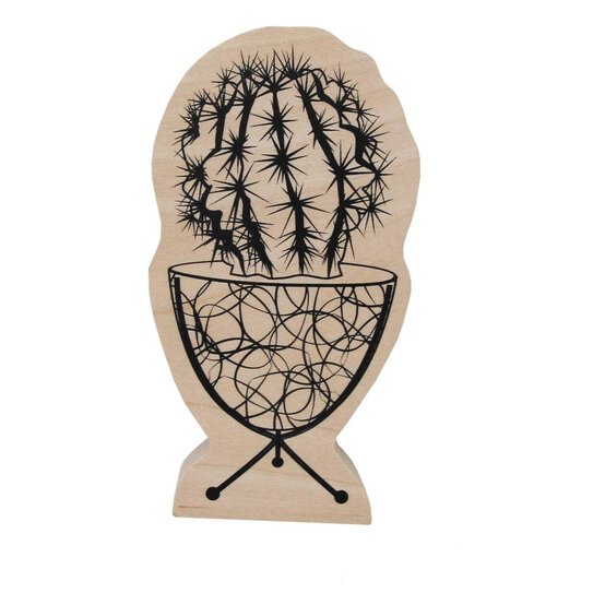 Cactus Wooden Stamp 10cm x 5.3cm
