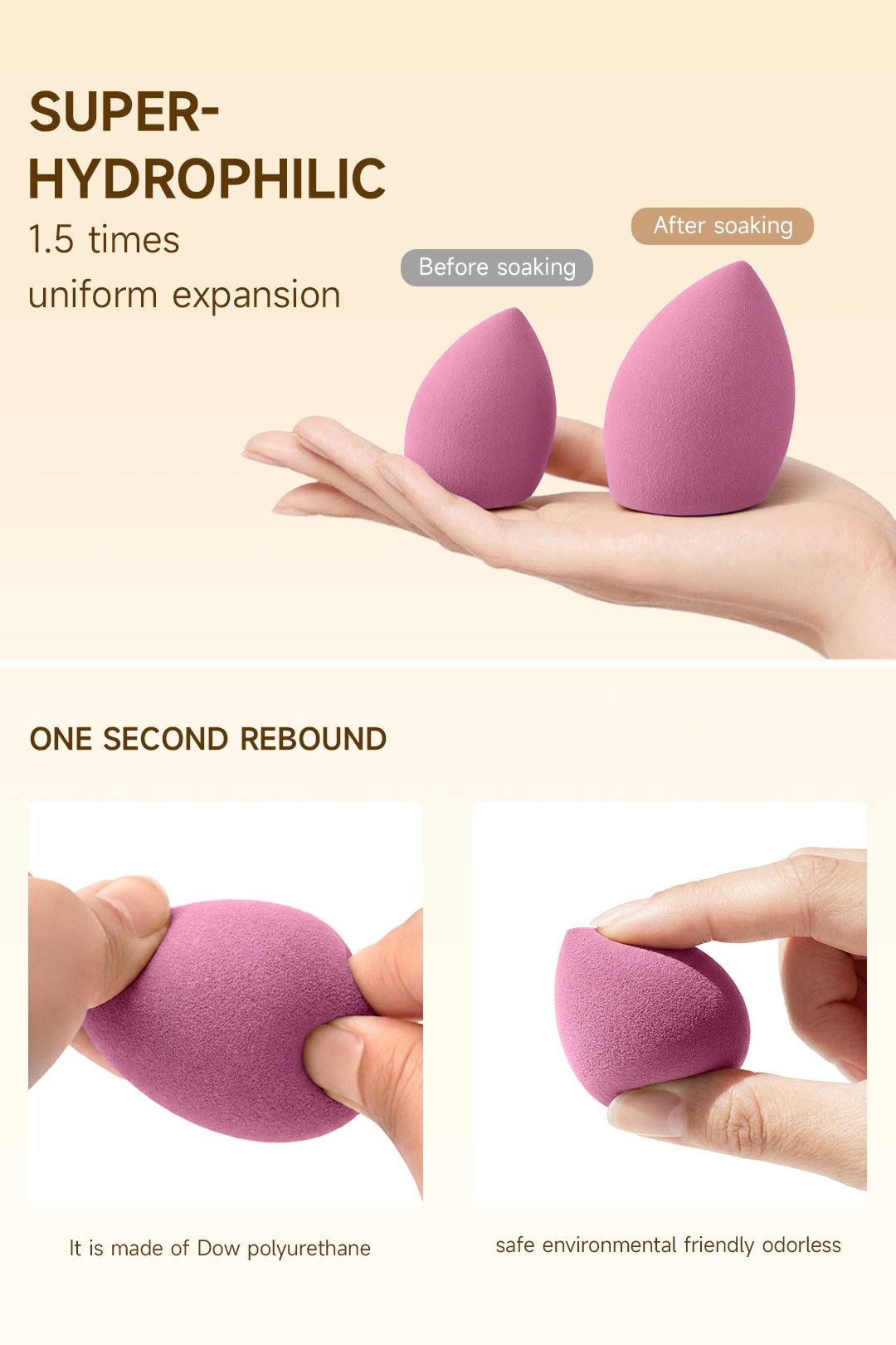 SHEONLY 8Pcs Makeup Sponge Beauty Blender Set