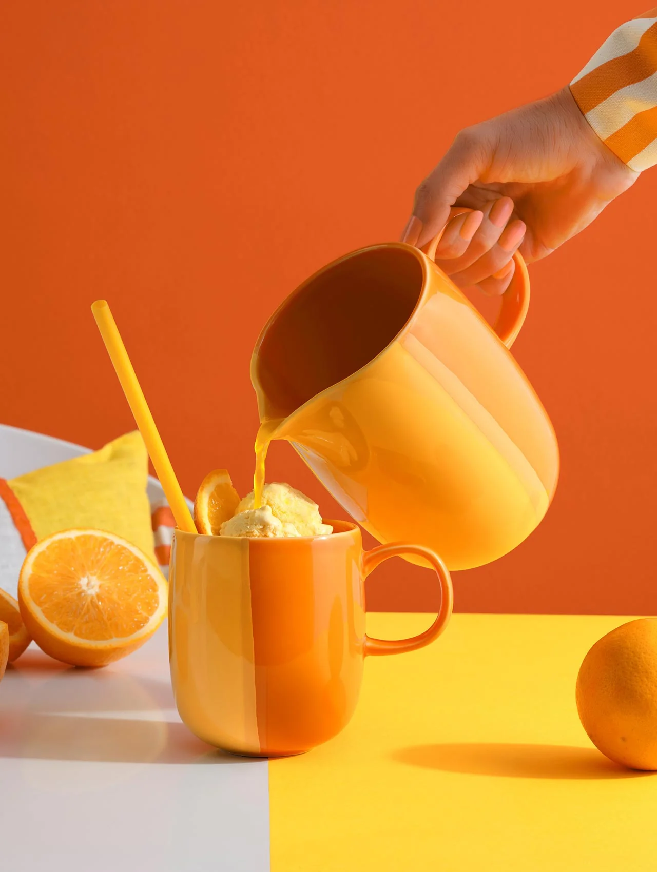 henkelbecher, orange smoothie