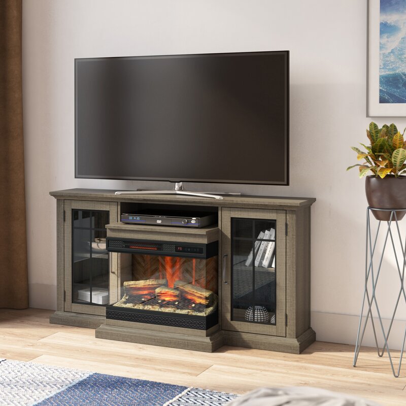 Aubriella TV Stand for TVs up to 65 with Electric Fireplace Included