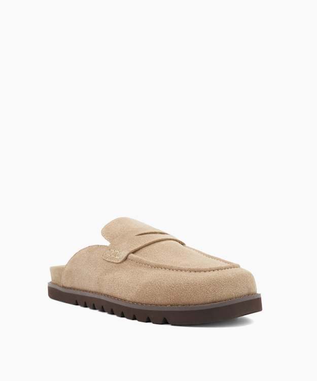 Goldens M Taupe - Suede Slip-On Mules