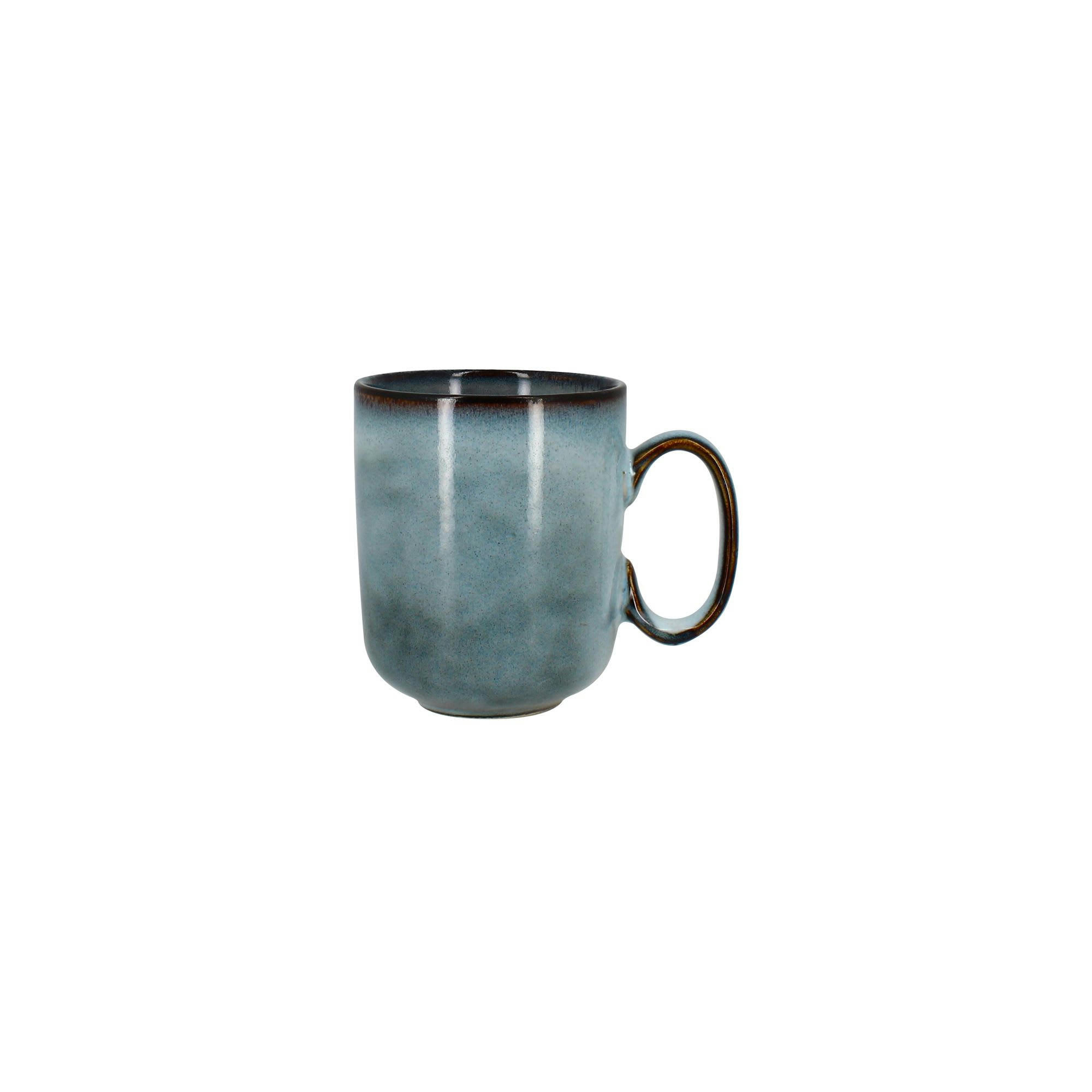 ARONAL - Lot de 6 mugs en grès bleu 40cl