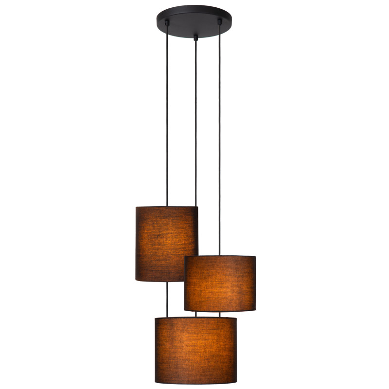 Suspension Maya noire E27 3 x 40 W LUCIDE