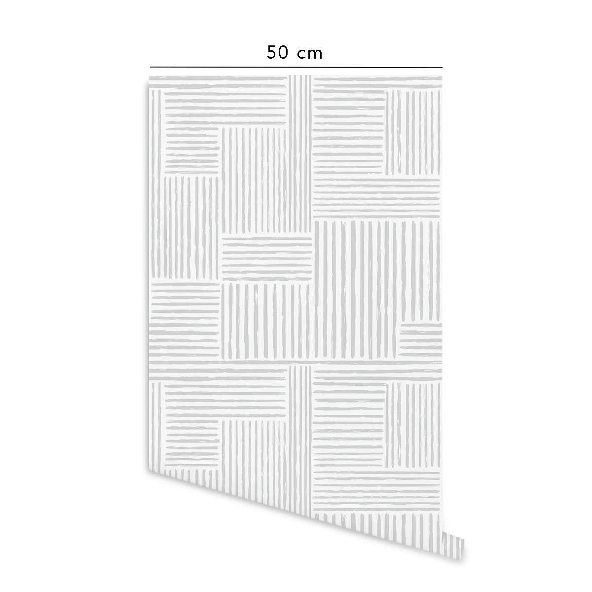 HARMONY - Papier peint vinyle adhésif harmonie gris cendré 50x300 cm