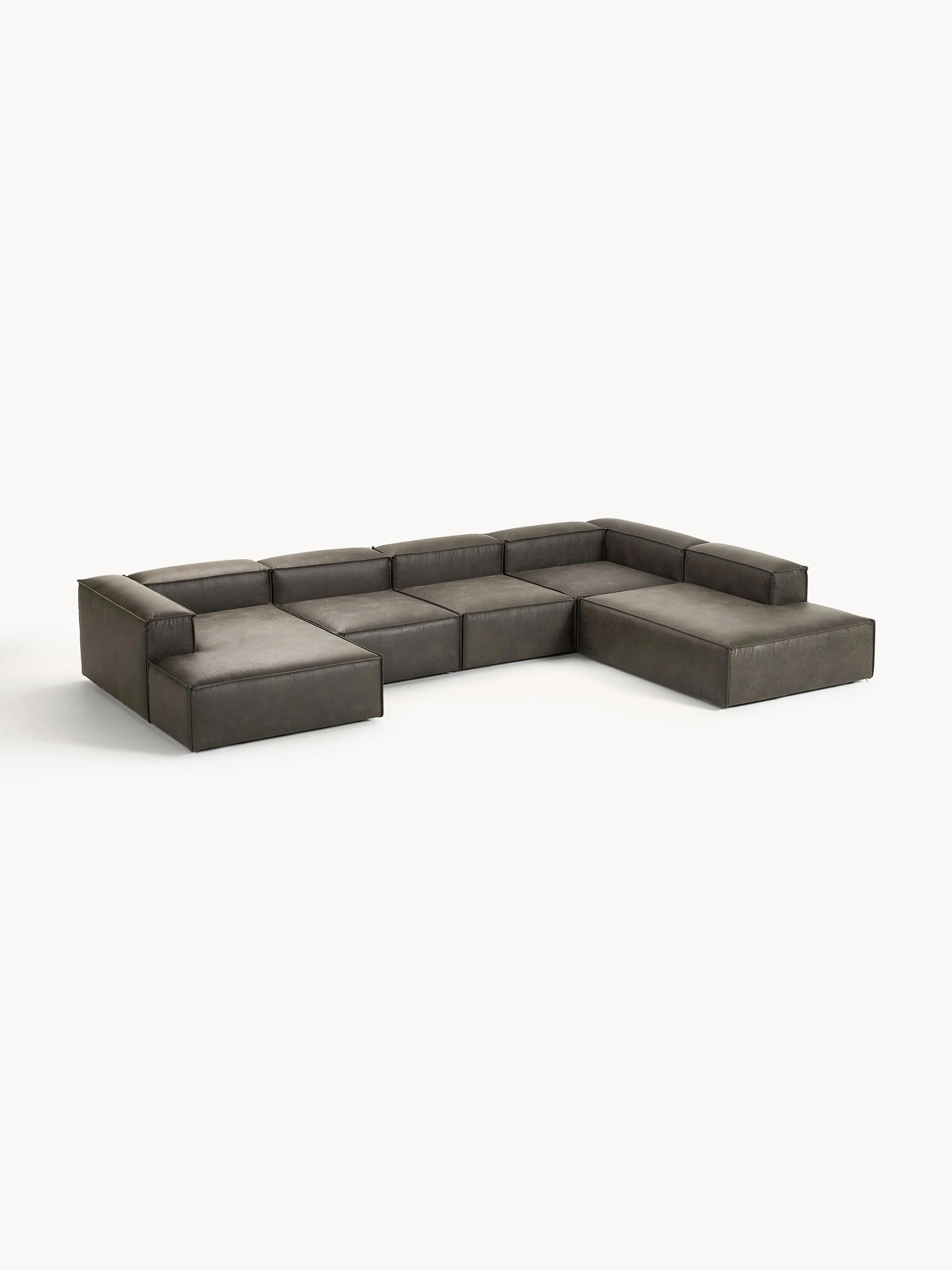 Modulares XL Sofa Lennon aus recyceltem Leder