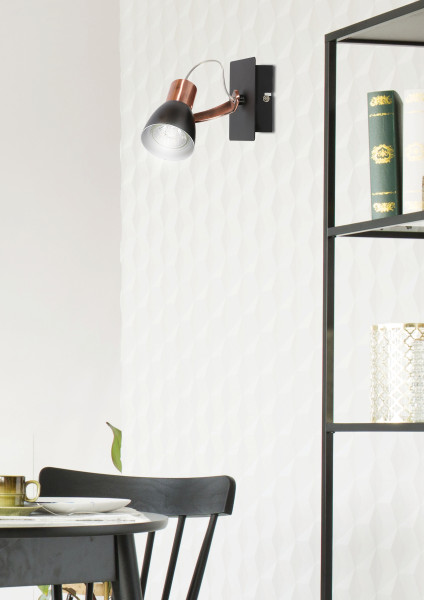 Lampa kinkiet MARKUS 1x50w gu10 czarny miedziany bez żarówki