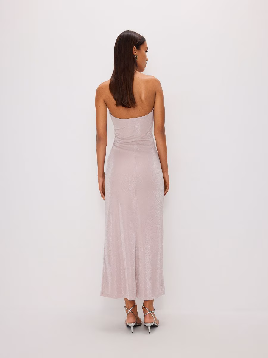 Jersey Maxi Dress With Metallic Sheen