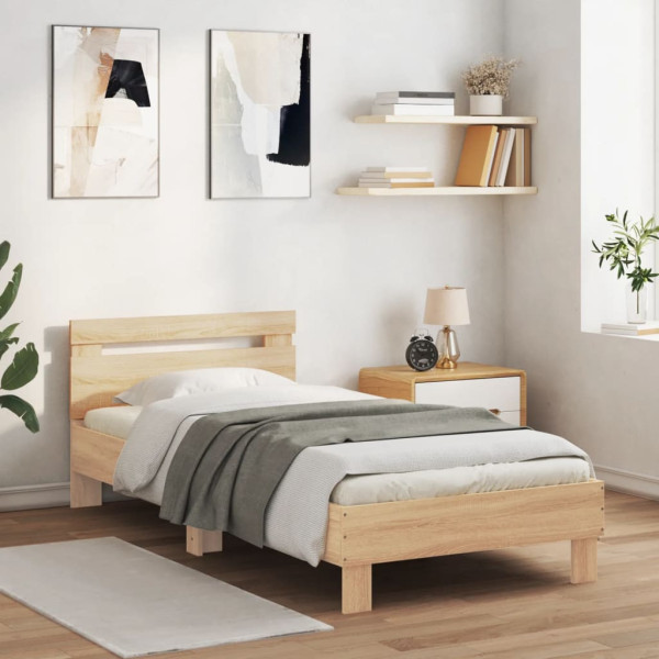 Łóżko Drewniane Rama Łóżka Sofa Brązowe Do Sypialni Pokoju 75x190 cm