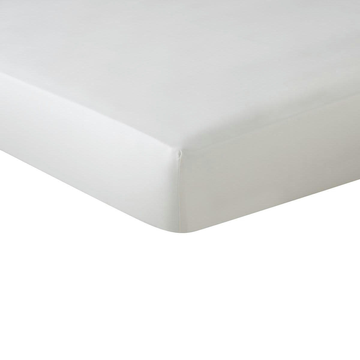 CARACTÈRE - Drap housse satin beige 160x200 cm